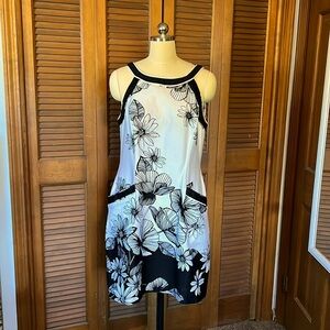 Evan-Picone size 12 cotton Dress black and white